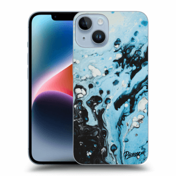 Picasee silikonowe przeźroczyste etui na Apple iPhone 14 - Organic blue