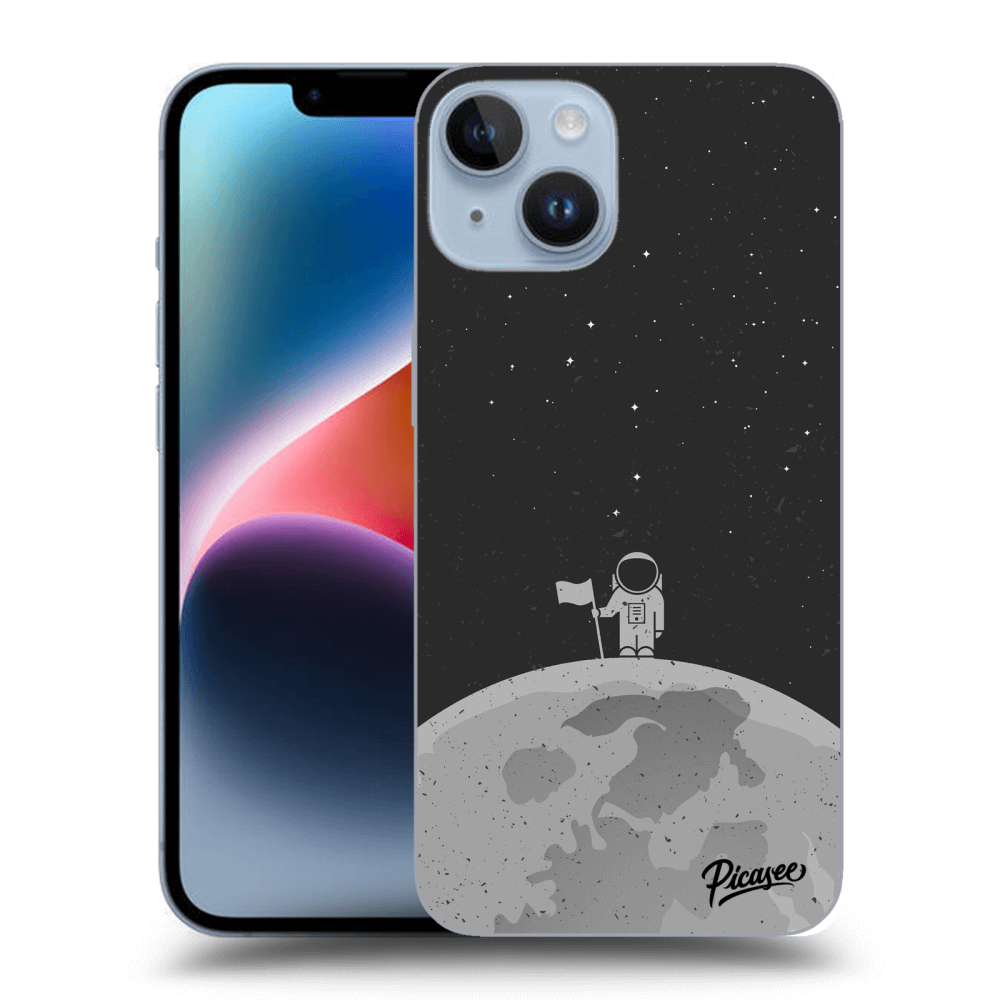 Picasee silikonowe czarne etui na Apple iPhone 14 - Astronaut
