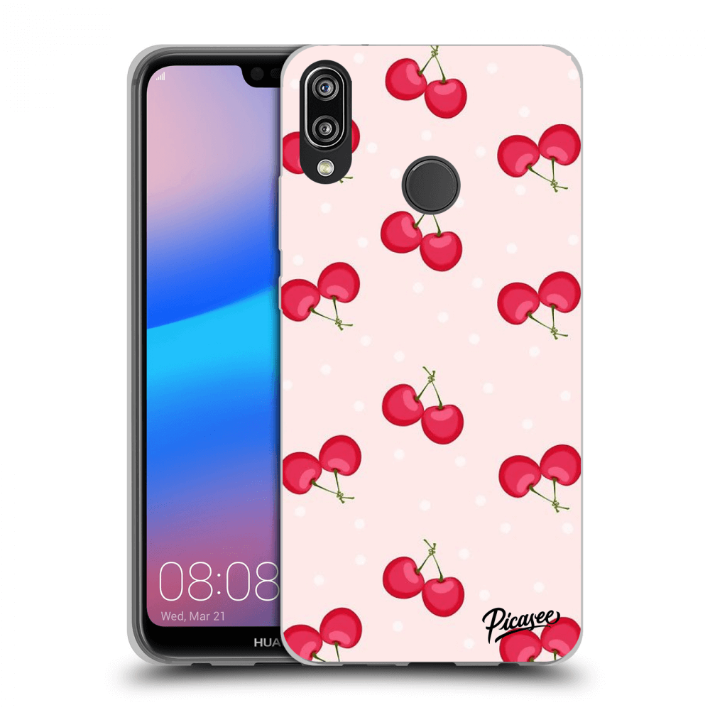 Picasee silikonowe czarne etui na Huawei P20 Lite - Cherries