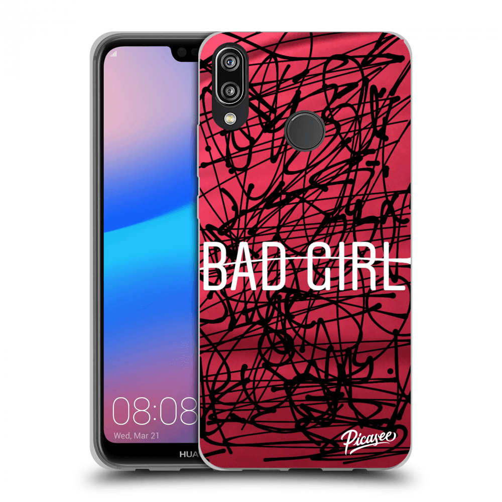 Picasee silikonowe czarne etui na Huawei P20 Lite - Bad girl