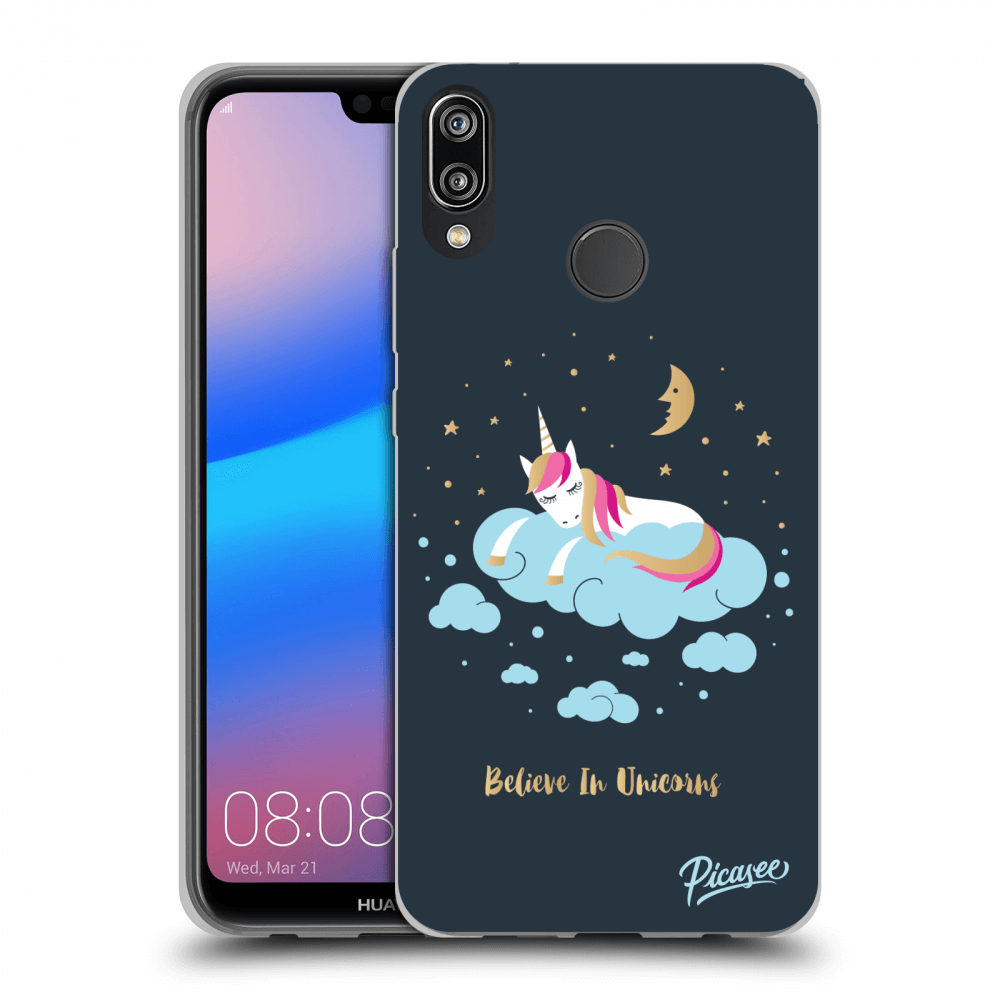 Picasee silikonowe czarne etui na Huawei P20 Lite - Believe In Unicorns