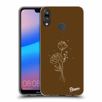 Etui na Huawei P20 Lite - Brown flowers