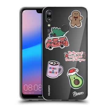 Picasee silikonowe przeźroczyste etui na Huawei P20 Lite - Christmas Stickers