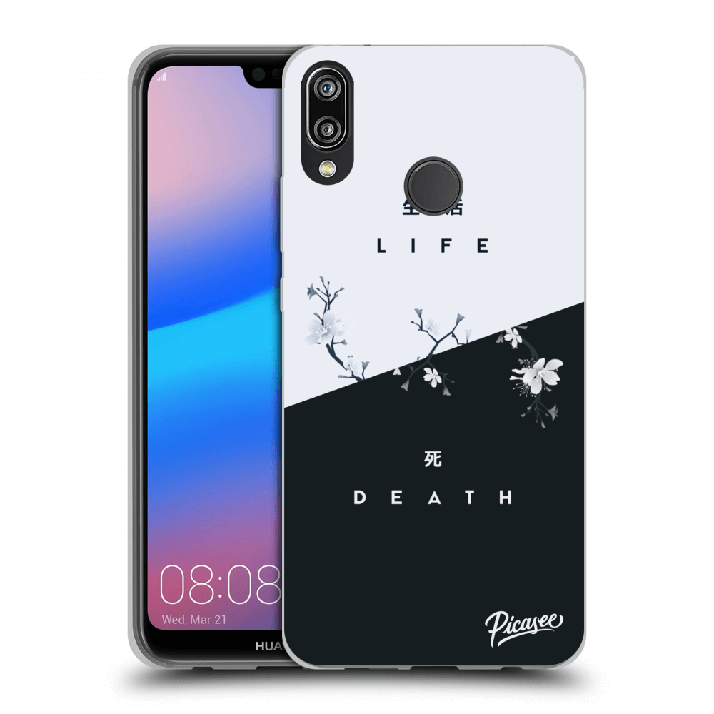 Picasee silikonowe czarne etui na Huawei P20 Lite - Life - Death