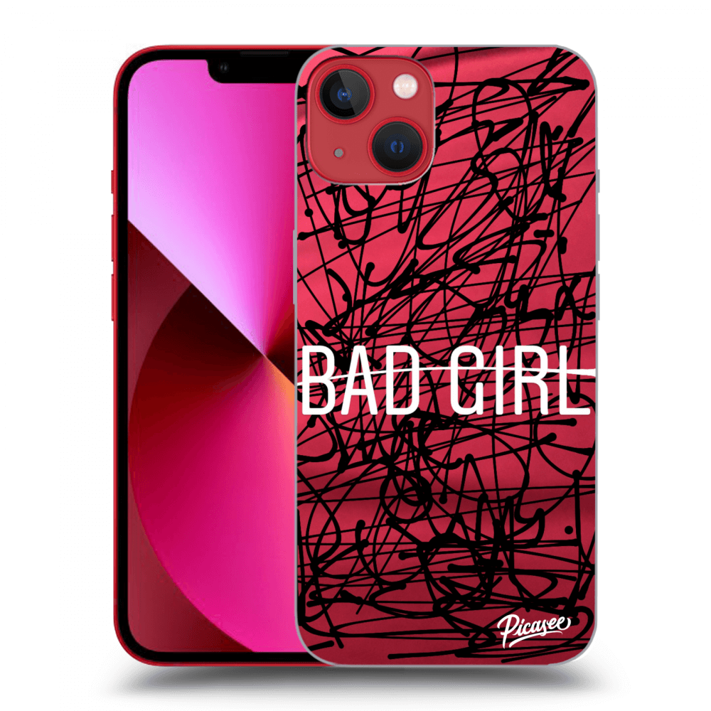 Picasee silikonowe czarne etui na Apple iPhone 14 Plus - Bad girl