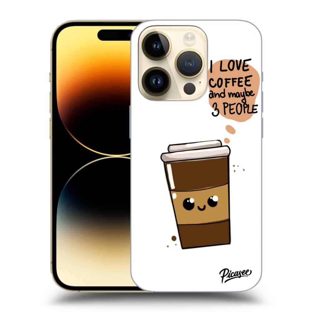 Picasee silikonowe czarne etui na Apple iPhone 14 Pro - Cute coffee
