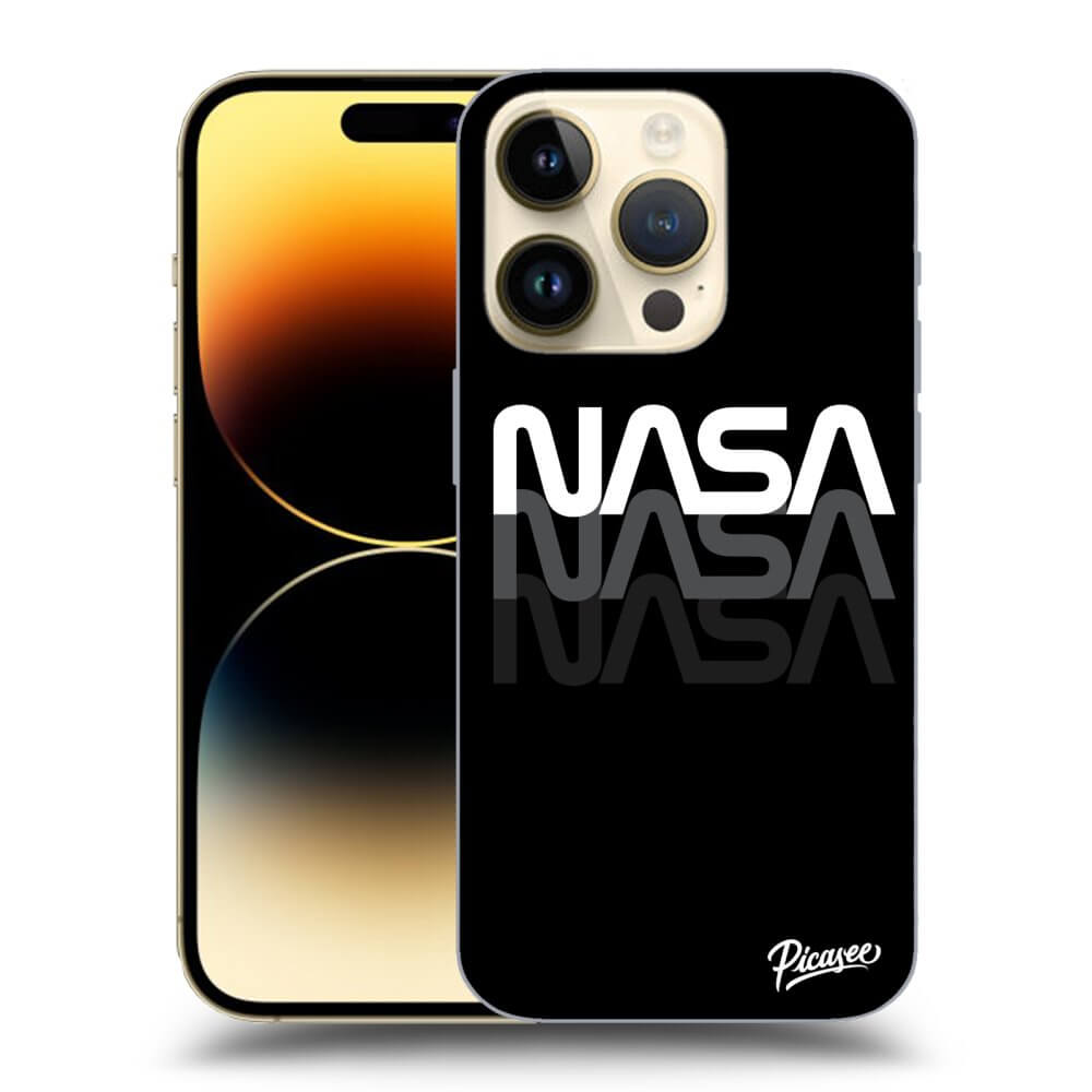 Picasee silikonowe czarne etui na Apple iPhone 14 Pro - NASA Triple