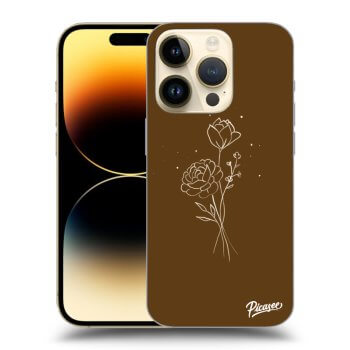 Etui na Apple iPhone 14 Pro - Brown flowers