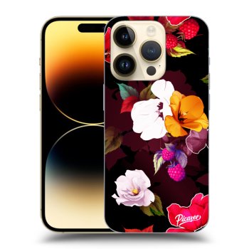 Picasee silikonowe przeźroczyste etui na Apple iPhone 14 Pro - Flowers and Berries