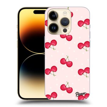 Picasee silikonowe czarne etui na Apple iPhone 14 Pro - Cherries