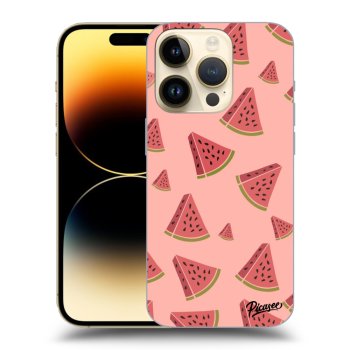 Picasee silikonowe czarne etui na Apple iPhone 14 Pro - Watermelon