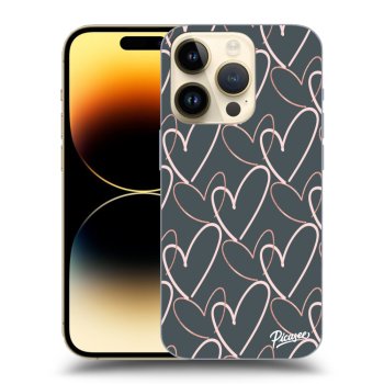 Picasee silikonowe czarne etui na Apple iPhone 14 Pro - Lots of love