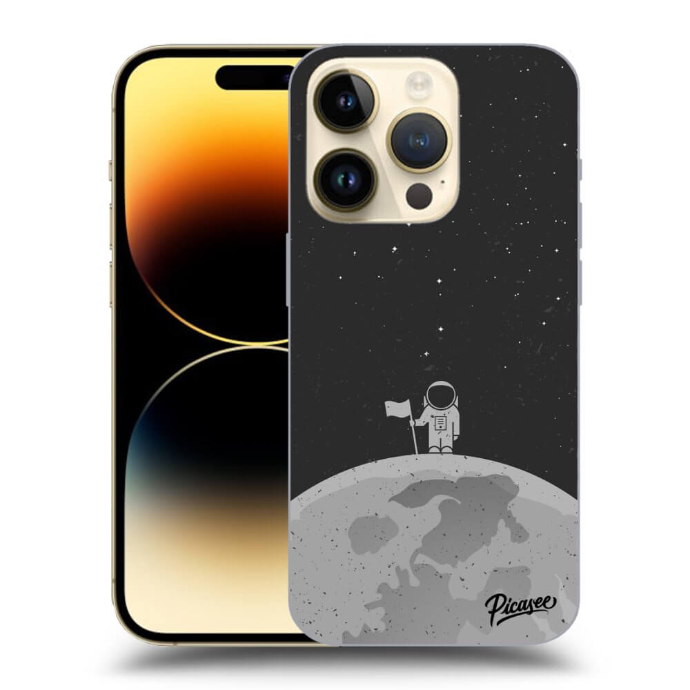Picasee silikonowe czarne etui na Apple iPhone 14 Pro - Astronaut