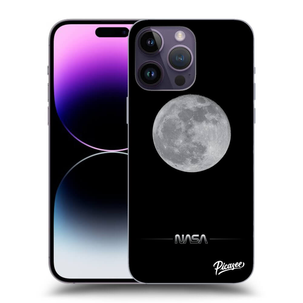 Picasee silikonowe czarne etui na Apple iPhone 14 Pro Max - Moon Minimal