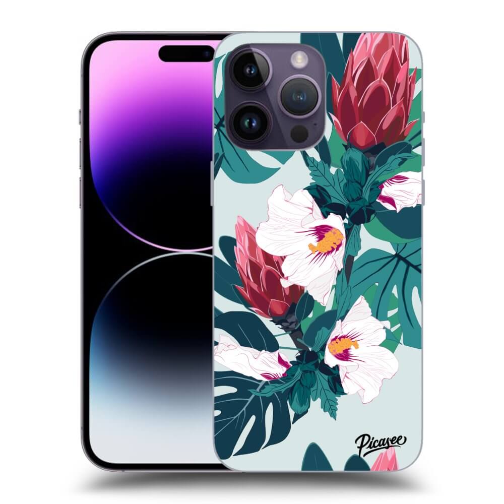 Picasee silikonowe przeźroczyste etui na Apple iPhone 14 Pro Max - Rhododendron