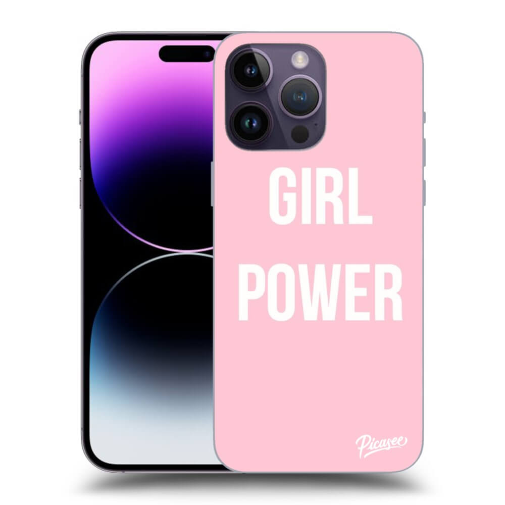 Picasee silikonowe czarne etui na Apple iPhone 14 Pro Max - Girl power