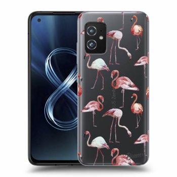 Picasee silikonowe przeźroczyste etui na Asus Zenfone 8 ZS590KS - Flamingos