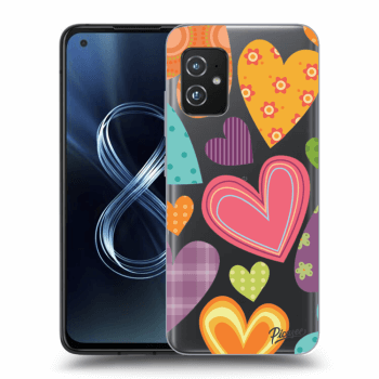 Picasee silikonowe przeźroczyste etui na Asus Zenfone 8 ZS590KS - Colored heart