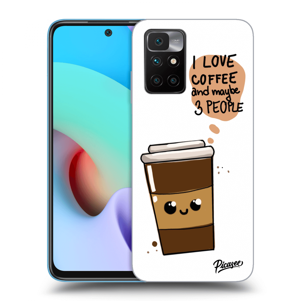 Picasee silikonowe czarne etui na Xiaomi Redmi 10 (2022) - Cute coffee