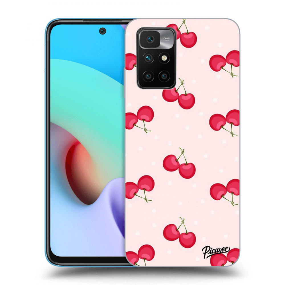 Picasee silikonowe czarne etui na Xiaomi Redmi 10 (2022) - Cherries