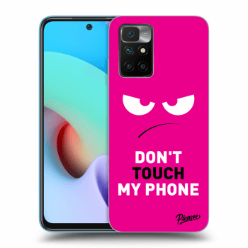 Picasee silikonowe czarne etui na Xiaomi Redmi 10 (2022) - Angry Eyes - Pink