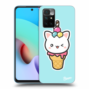 Picasee silikonowe czarne etui na Xiaomi Redmi 10 (2022) - Ice Cream Cat