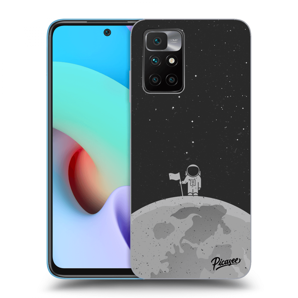 Picasee silikonowe czarne etui na Xiaomi Redmi 10 (2022) - Astronaut
