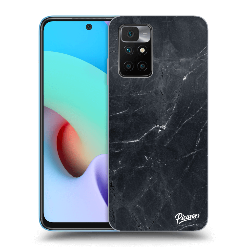 Picasee silikonowe czarne etui na Xiaomi Redmi 10 (2022) - Black marble
