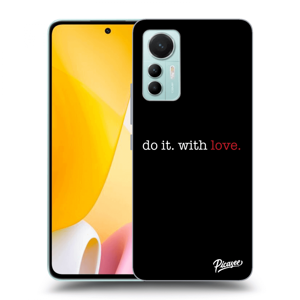 Picasee silikonowe czarne etui na Xiaomi 12 Lite - Do it. With love.
