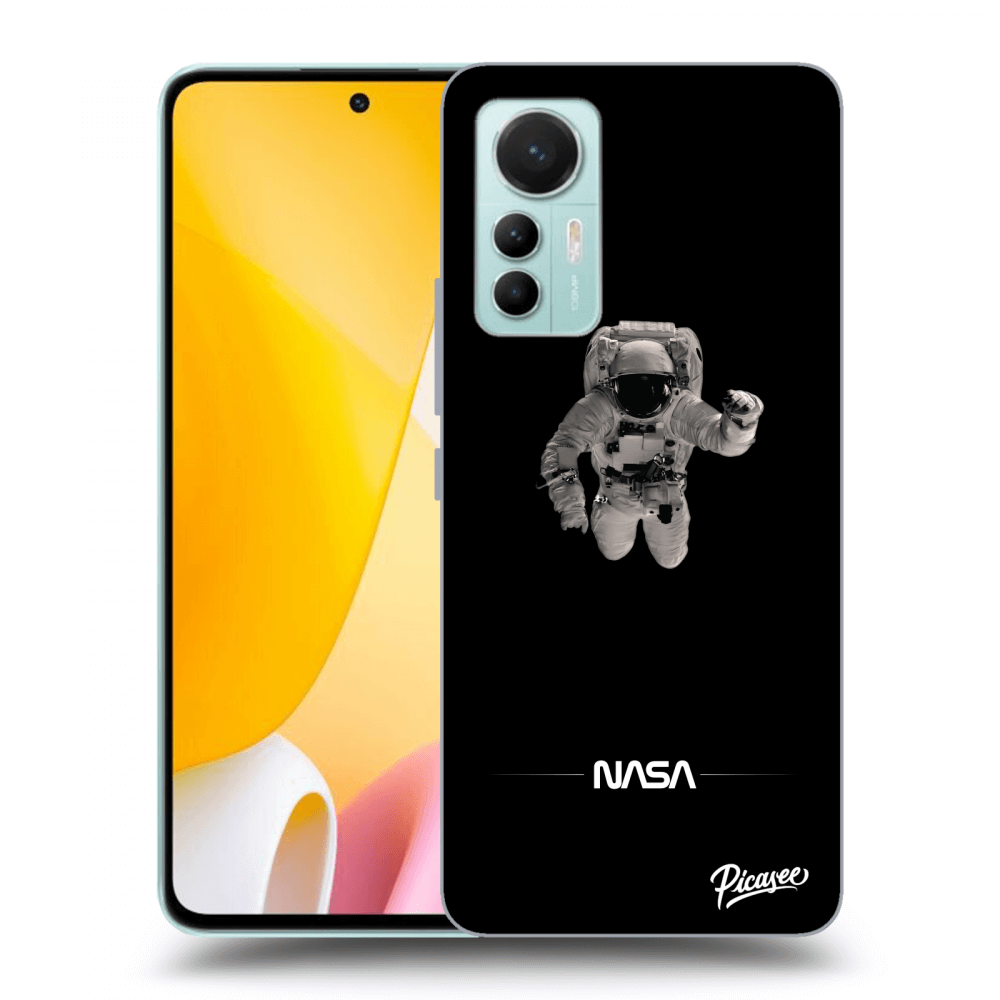 Picasee silikonowe czarne etui na Xiaomi 12 Lite - Astronaut Minimal