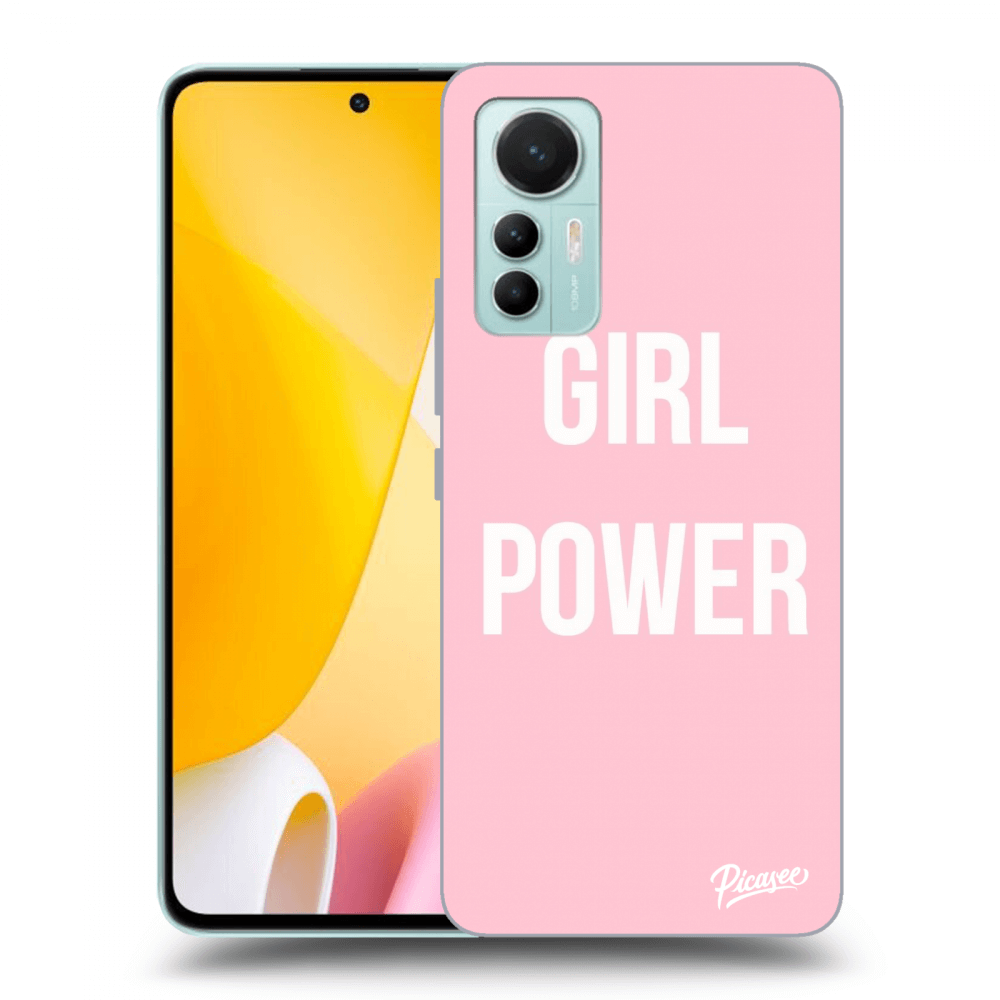 Picasee silikonowe czarne etui na Xiaomi 12 Lite - Girl power