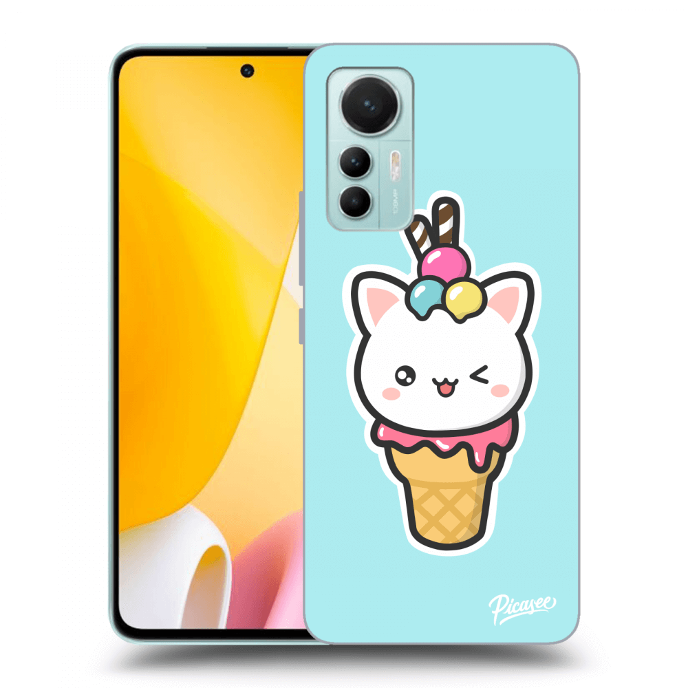 Picasee silikonowe przeźroczyste etui na Xiaomi 12 Lite - Ice Cream Cat