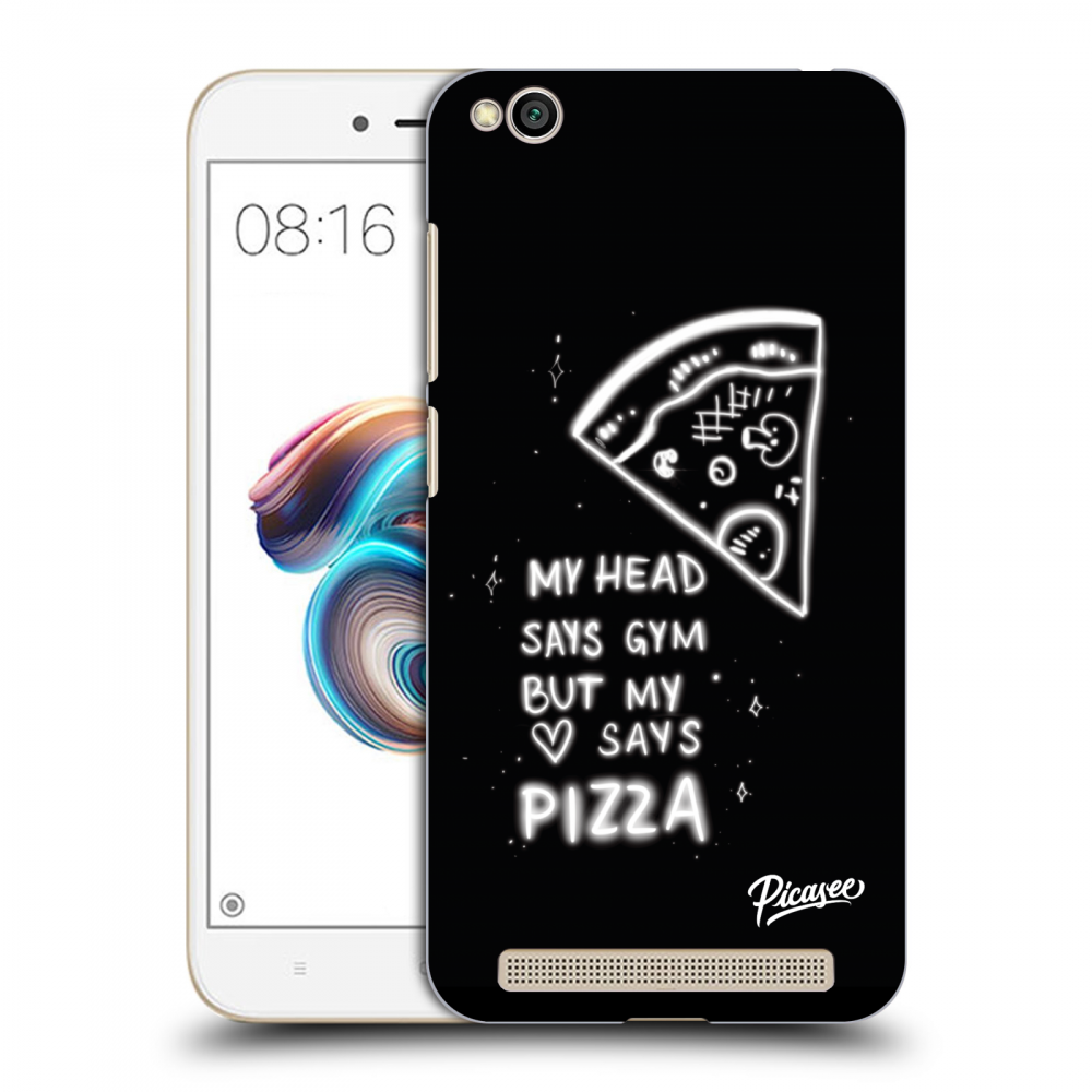 Picasee silikonowe czarne etui na Xiaomi Redmi 5A - Pizza