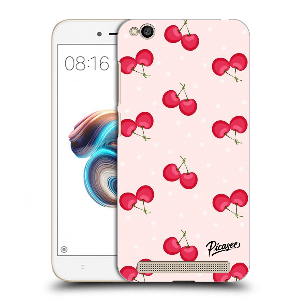 Picasee silikonowe czarne etui na Xiaomi Redmi 5A - Cherries