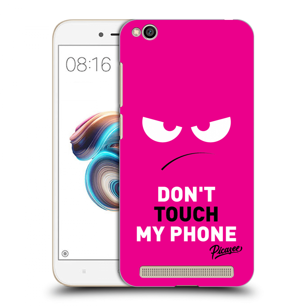 Picasee silikonowe czarne etui na Xiaomi Redmi 5A - Angry Eyes - Pink