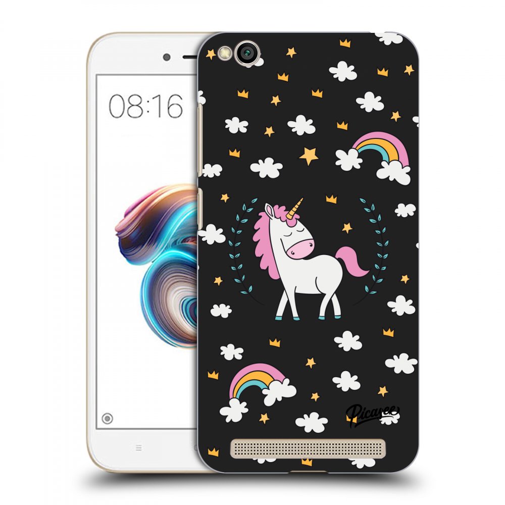 Picasee silikonowe czarne etui na Xiaomi Redmi 5A - Unicorn star heaven