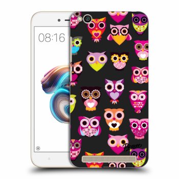 Picasee silikonowe czarne etui na Xiaomi Redmi 5A - Owls