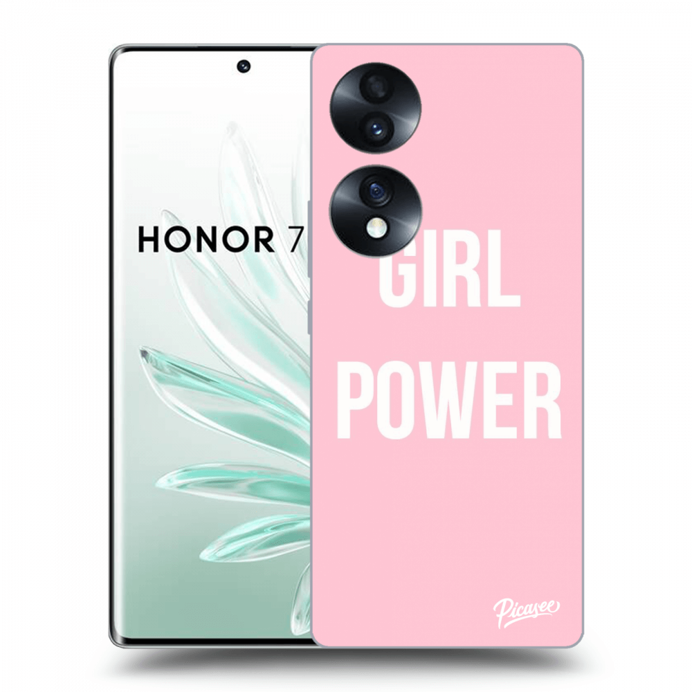 Picasee silikonowe czarne etui na Honor 70 - Girl power