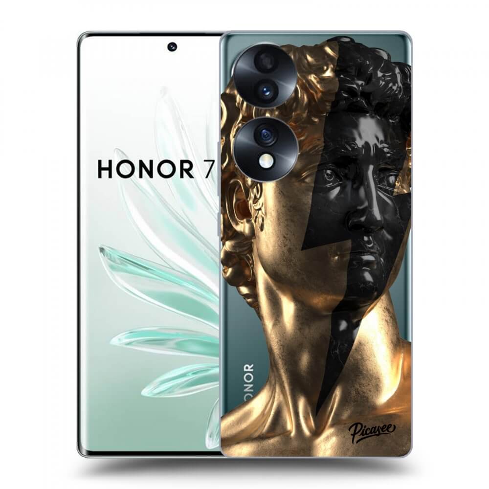 Picasee silikonowe przeźroczyste etui na Honor 70 - Wildfire - Gold