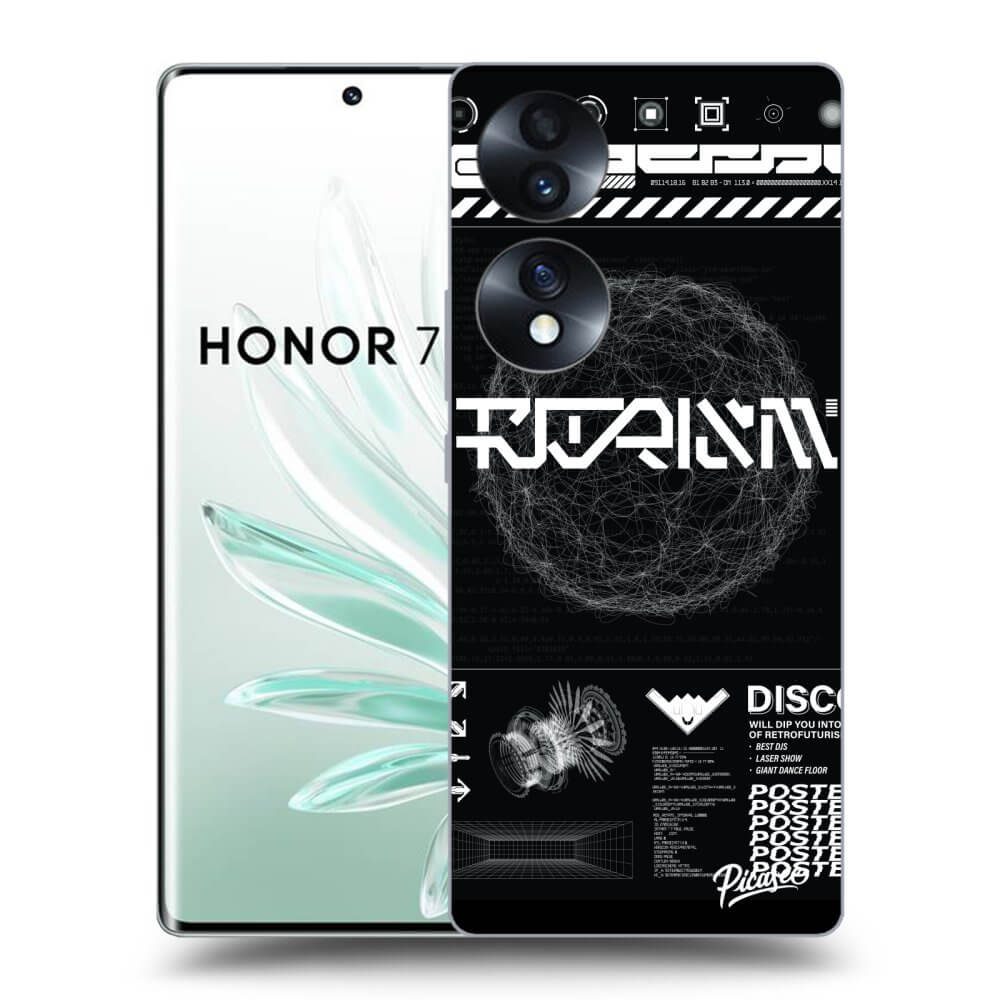 Picasee silikonowe przeźroczyste etui na Honor 70 - BLACK DISCO