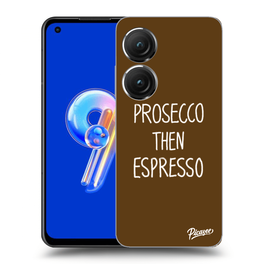 Picasee silikonowe przeźroczyste etui na Asus Zenfone 9 - Prosecco then espresso