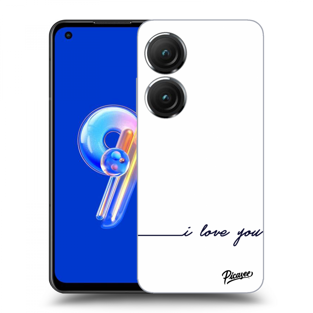 Picasee silikonowe przeźroczyste etui na Asus Zenfone 9 - I love you