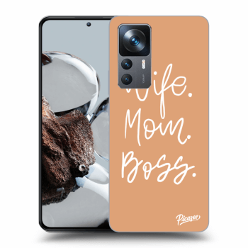 Picasee silikonowe czarne etui na Xiaomi 12T Pro - Boss Mama