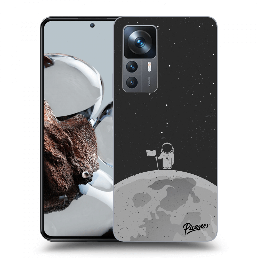 Picasee silikonowe czarne etui na Xiaomi 12T Pro - Astronaut