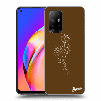 Picasee silikonowe przeźroczyste etui na OPPO A94 5G - Brown flowers