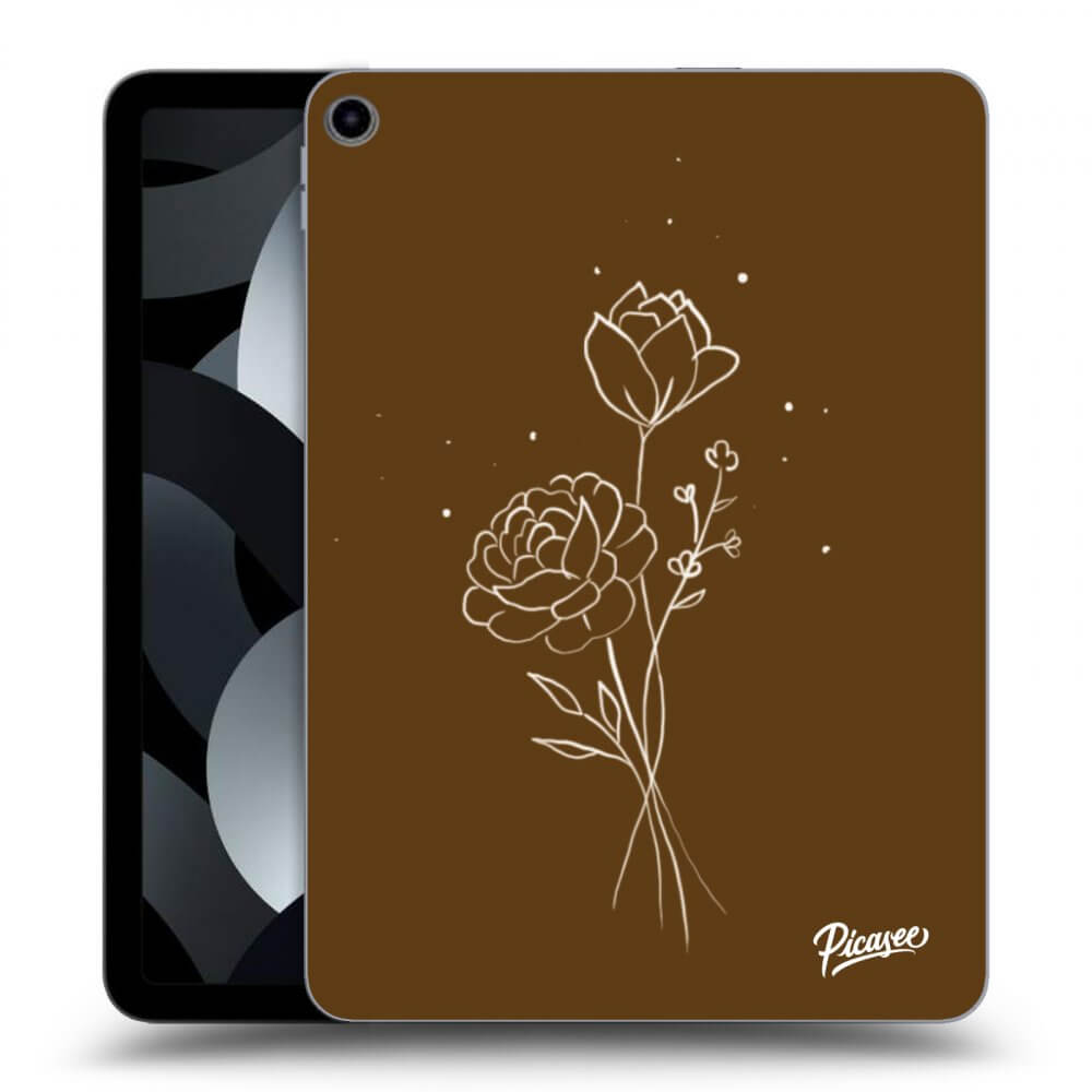 Picasee silikonowe przeźroczyste etui na Apple iPad 10,9" 2022 (10.generace) - Brown flowers