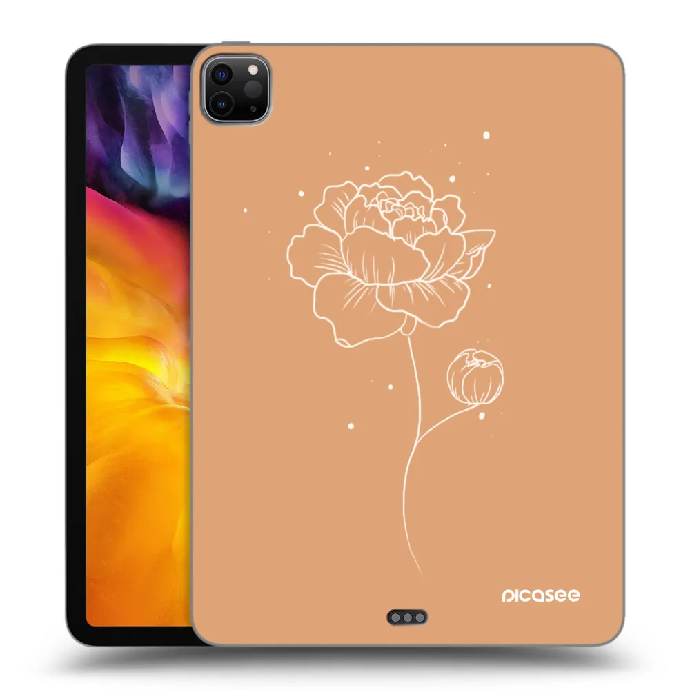 Picasee silikonowe czarne etui na Apple iPad Pro 11" 2022 M2 (4.generace) - Peonies