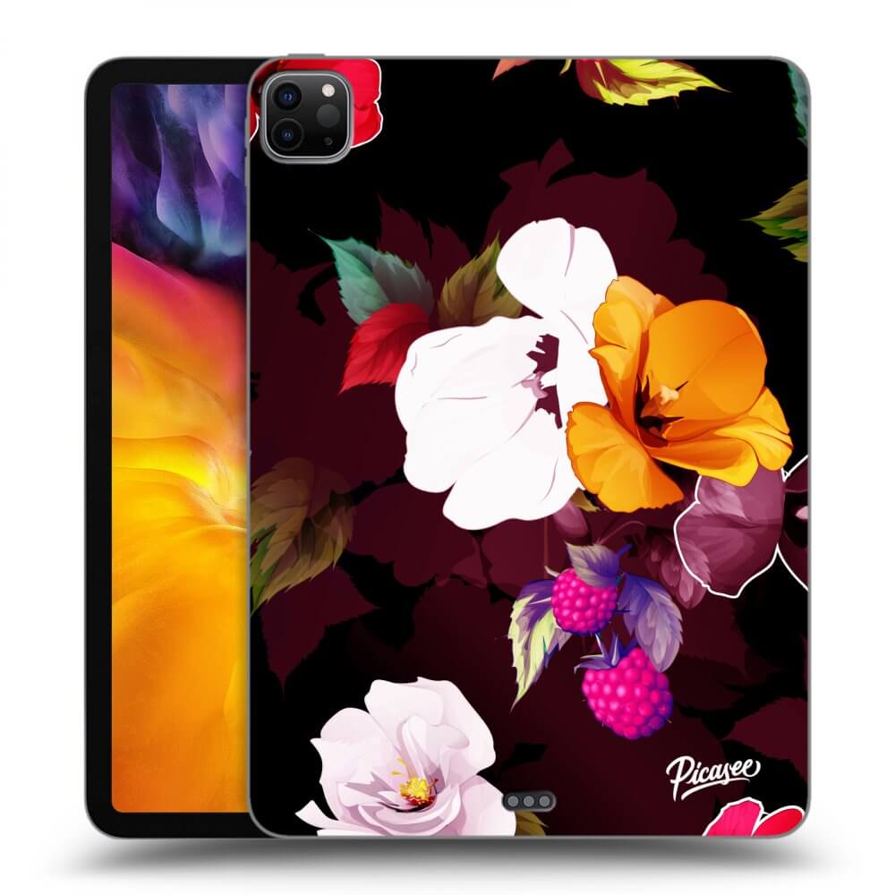 Picasee silikonowe czarne etui na Apple iPad Pro 11" 2022 M2 (4.generace) - Flowers and Berries