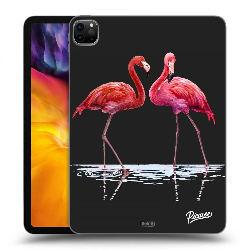 Picasee silikonowe czarne etui na Apple iPad Pro 11" 2022 M2 (4.generace) - Flamingos couple