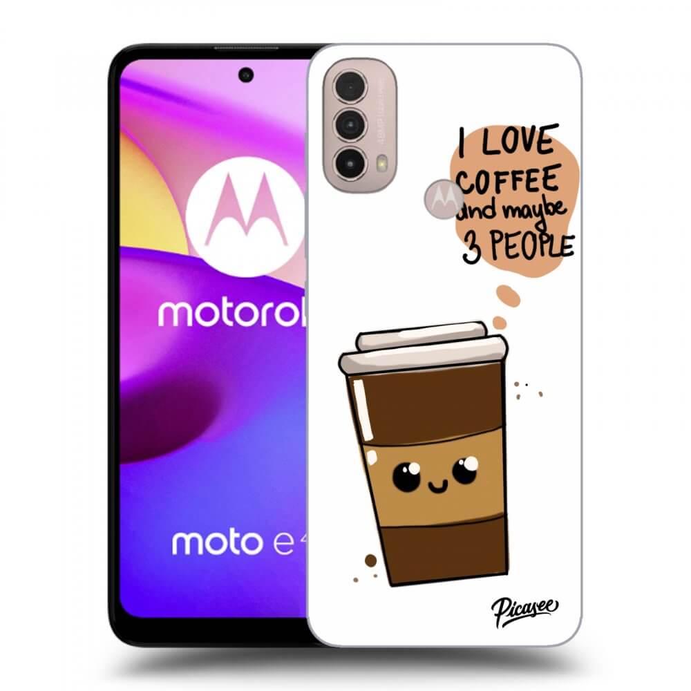 Picasee silikonowe czarne etui na Motorola Moto E40 - Cute coffee